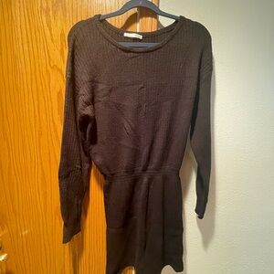 Cupshe Black Knit Long Sleeve Dress